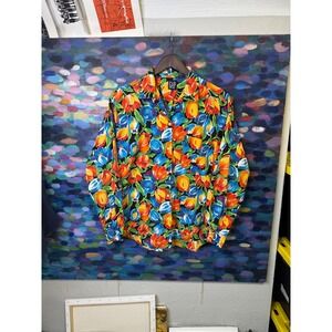 Y2k Gap Floral Tulip Button Down Shirt Womens Medium Multicolor